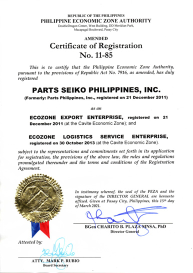 PEZA Registration